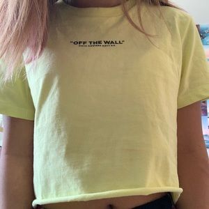 vans neon yellow/green crop top!!